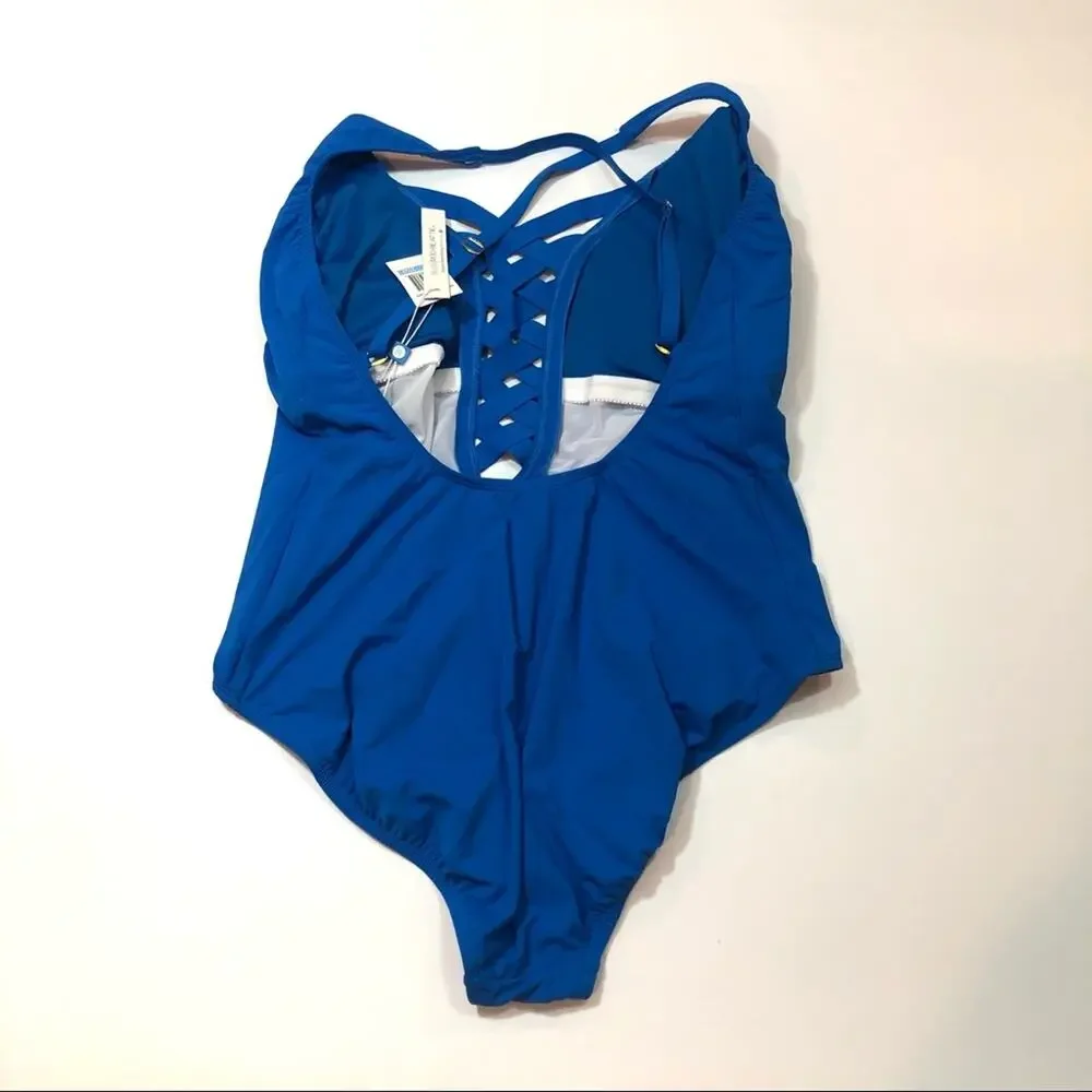 BLEU ROD BEATTIE Basketweave blue swim  One Piece
